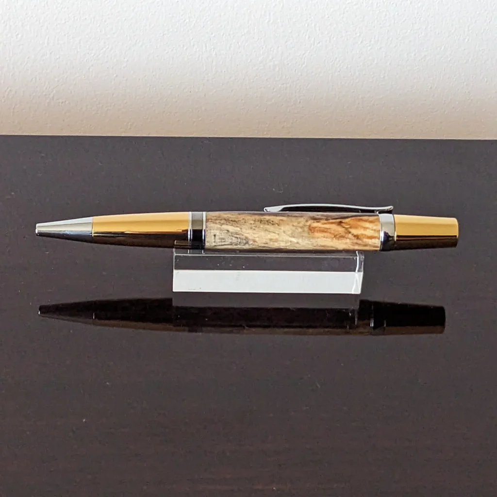 Spalted Ballpoint Pen with Gold Plated Fittings (767)