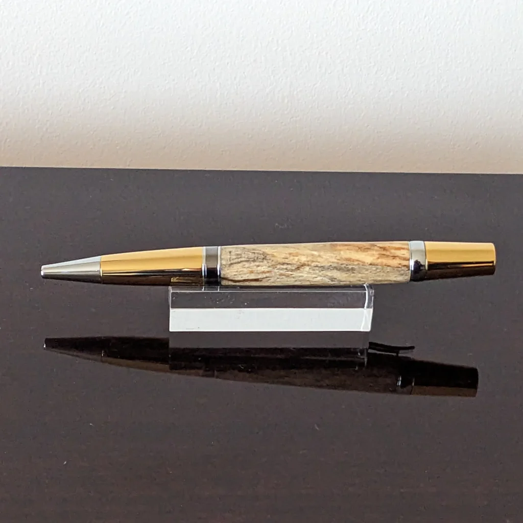 Spalted Ballpoint Pen with Gold Plated Fittings (767)