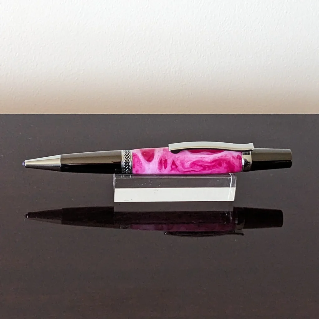 Pink Ballpoint Pen with Gun Metal Fittings (768)