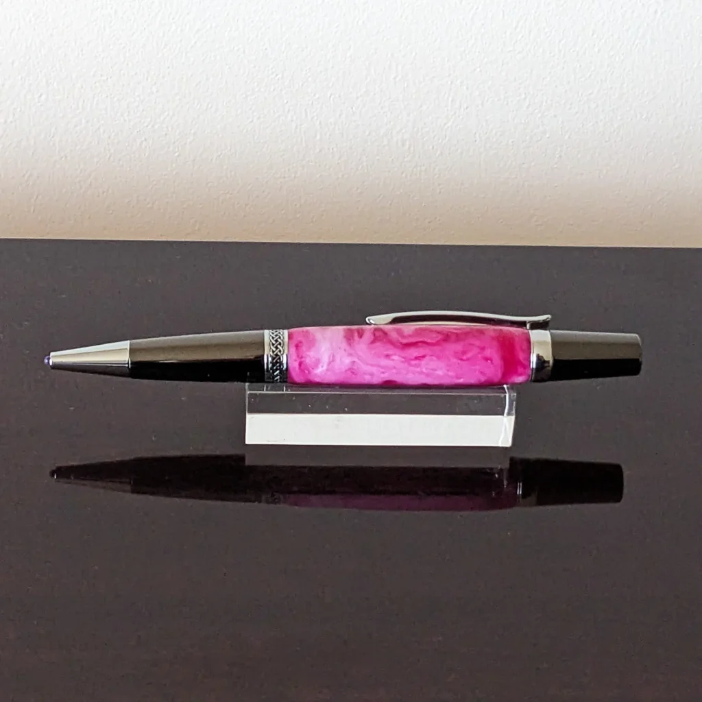 Pink Ballpoint Pen with Gun Metal Fittings (768)