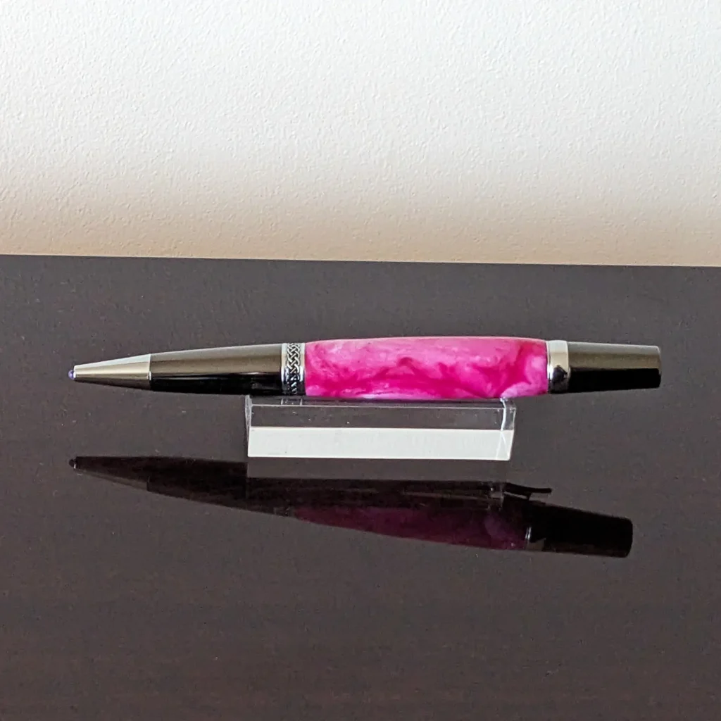 Pink Ballpoint Pen with Gun Metal Fittings (768)