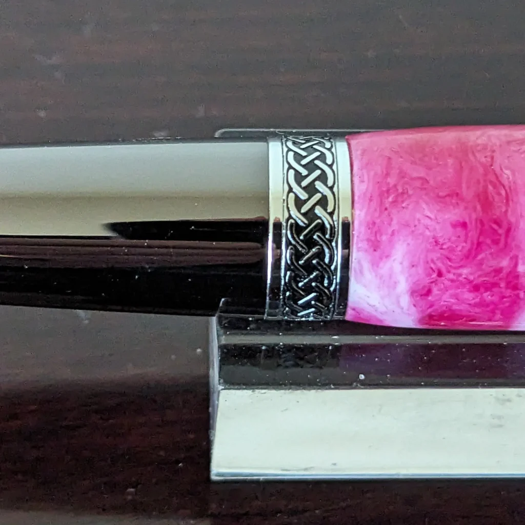 Pink Ballpoint Pen with Gun Metal Fittings (768)