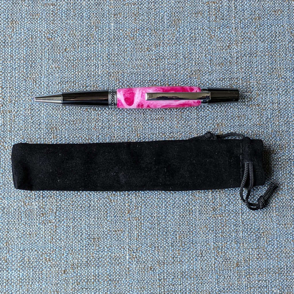 Pink Ballpoint Pen with Gun Metal Fittings (768)