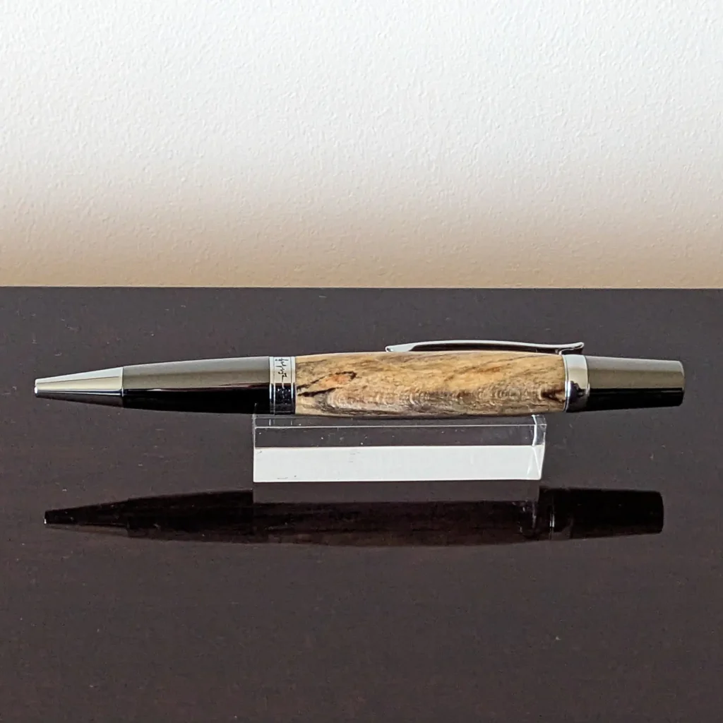 Spalted Ballpoint Pen with Gun Metal Fittings (770)