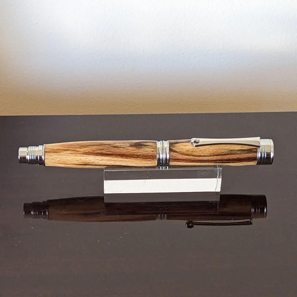 Spalted Fountain Pen with Chrome Plated Fittings (780)