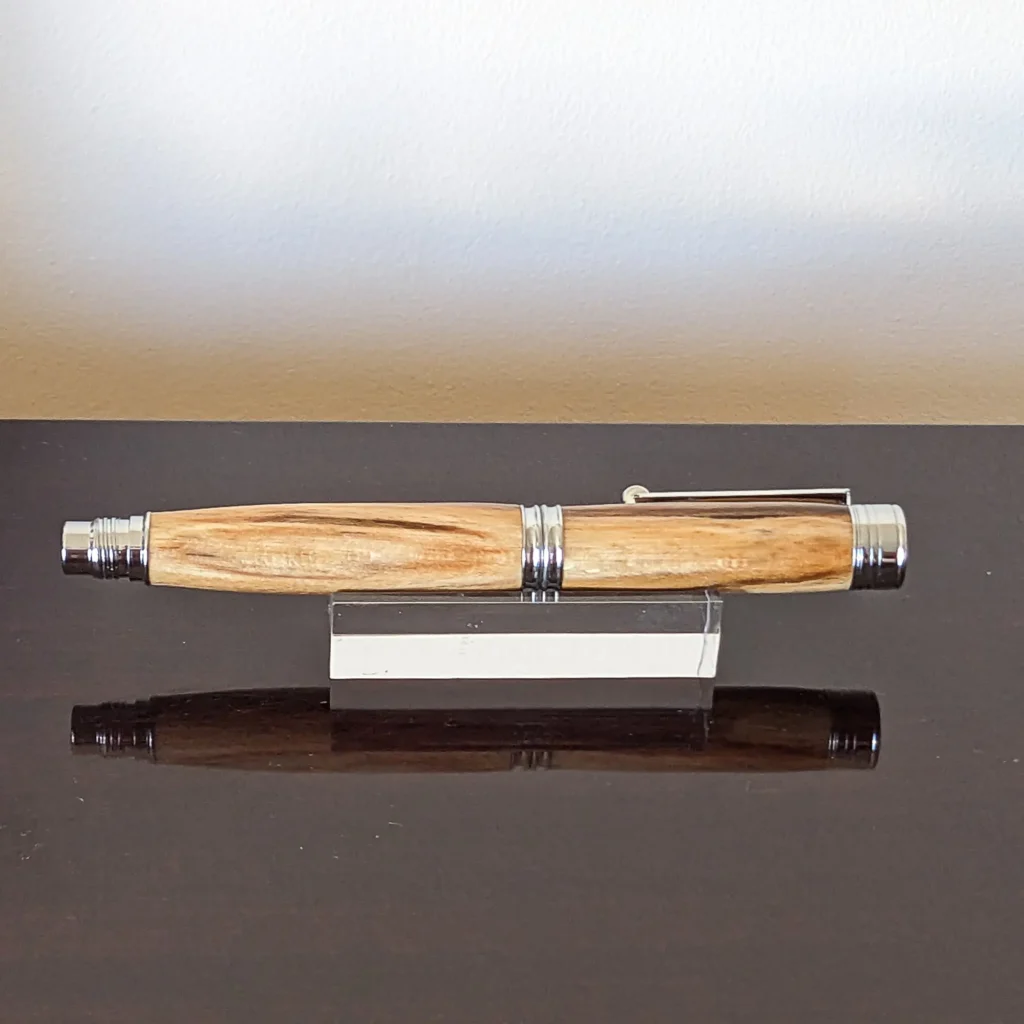 Spalted Fountain Pen with Chrome Plated Fittings (780)