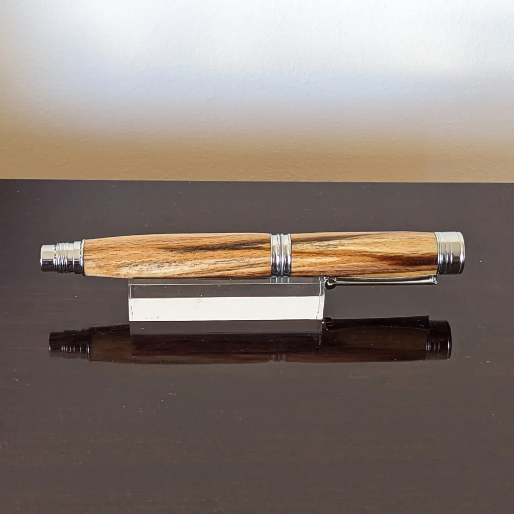 Spalted Fountain Pen with Chrome Plated Fittings (780)