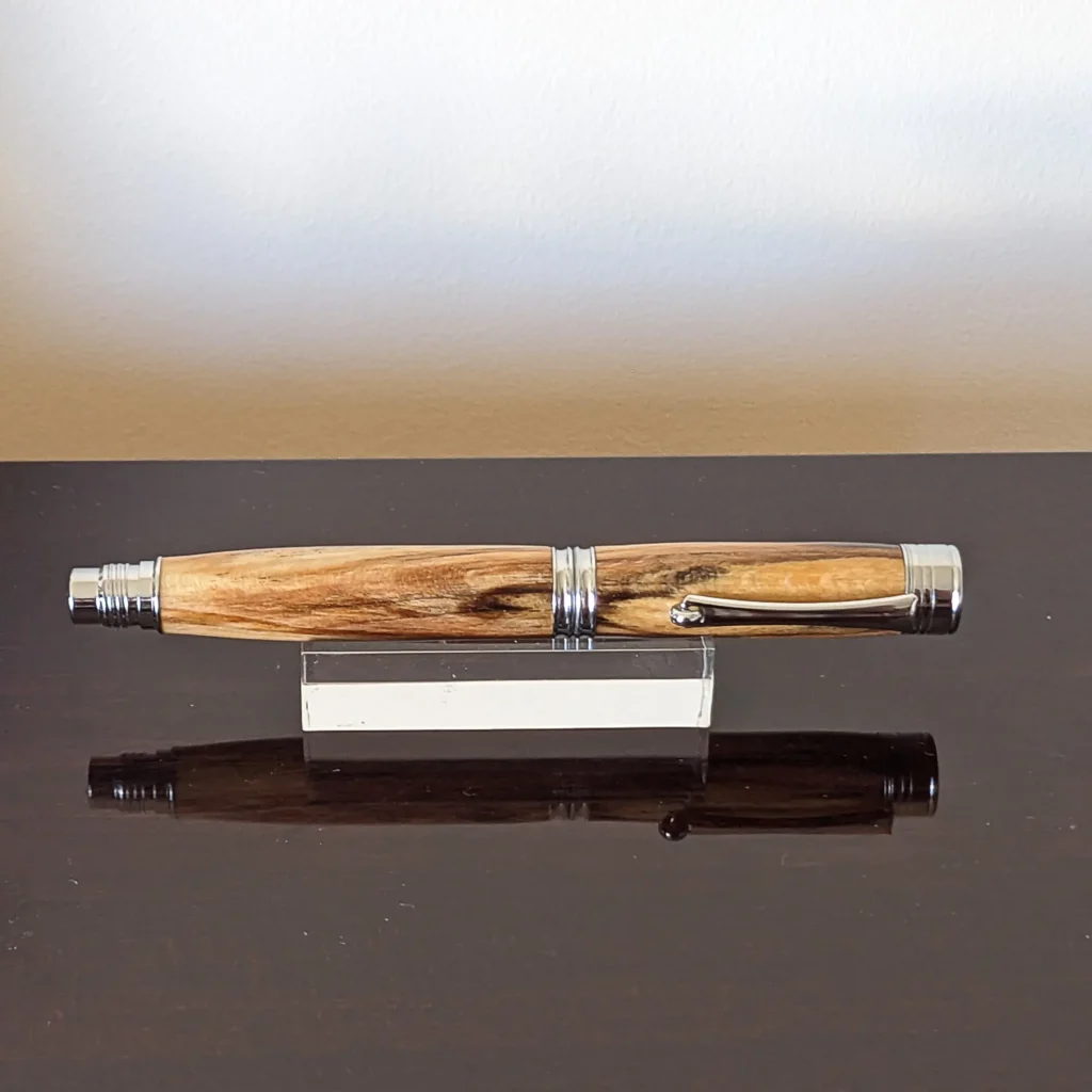 Spalted Fountain Pen with Chrome Plated Fittings (780)