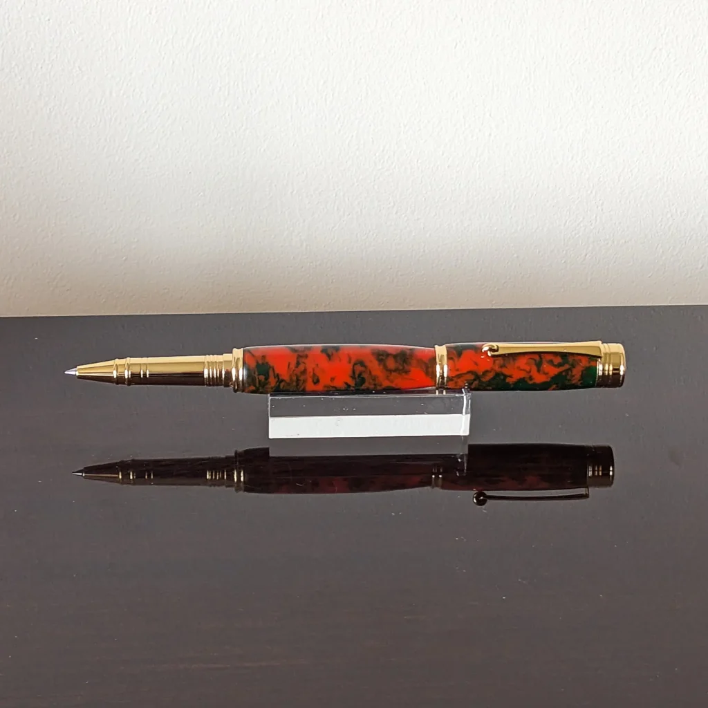Orange Rollerball Pen with Gold Plated Fittings (786)