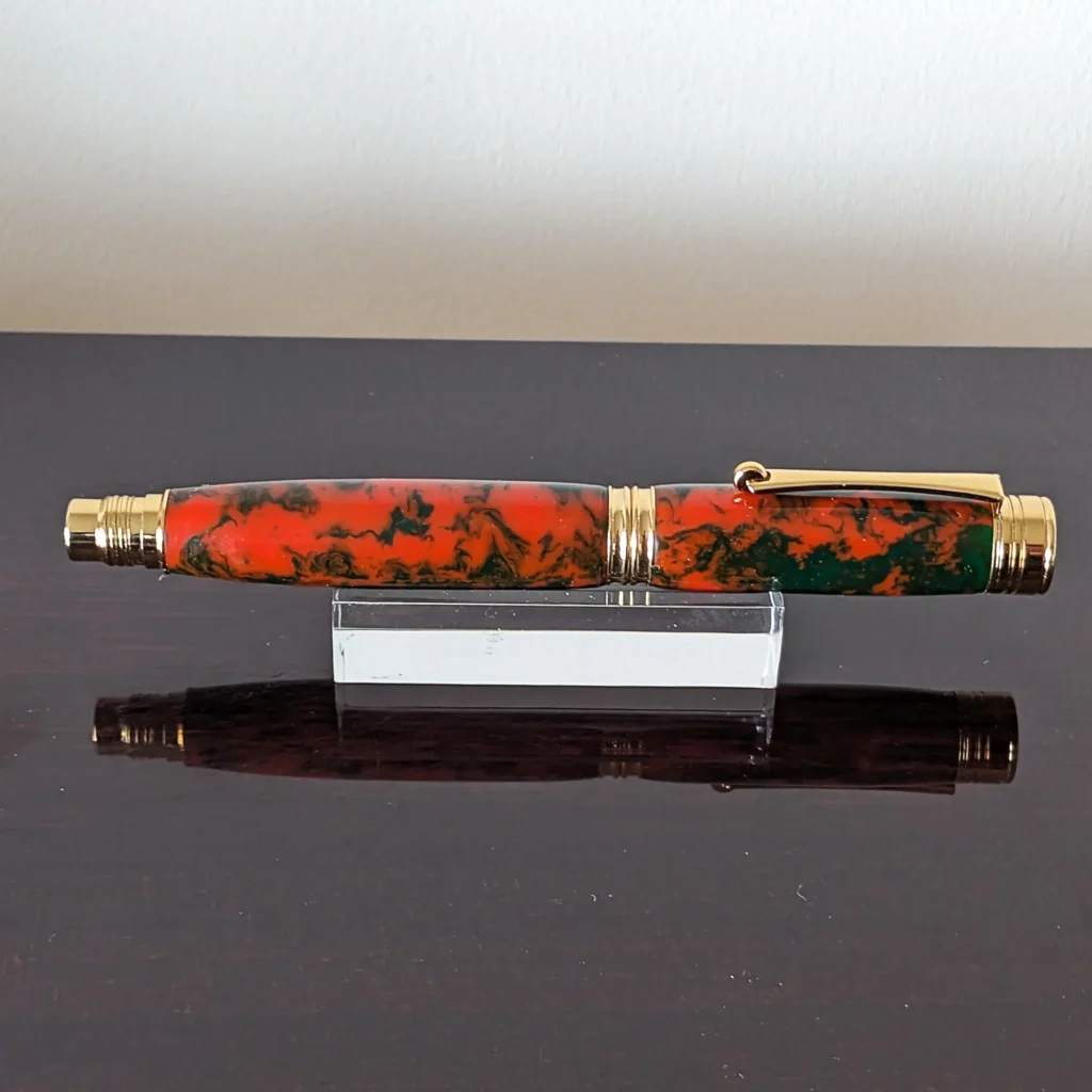 Orange Rollerball Pen with Gold Plated Fittings (786)