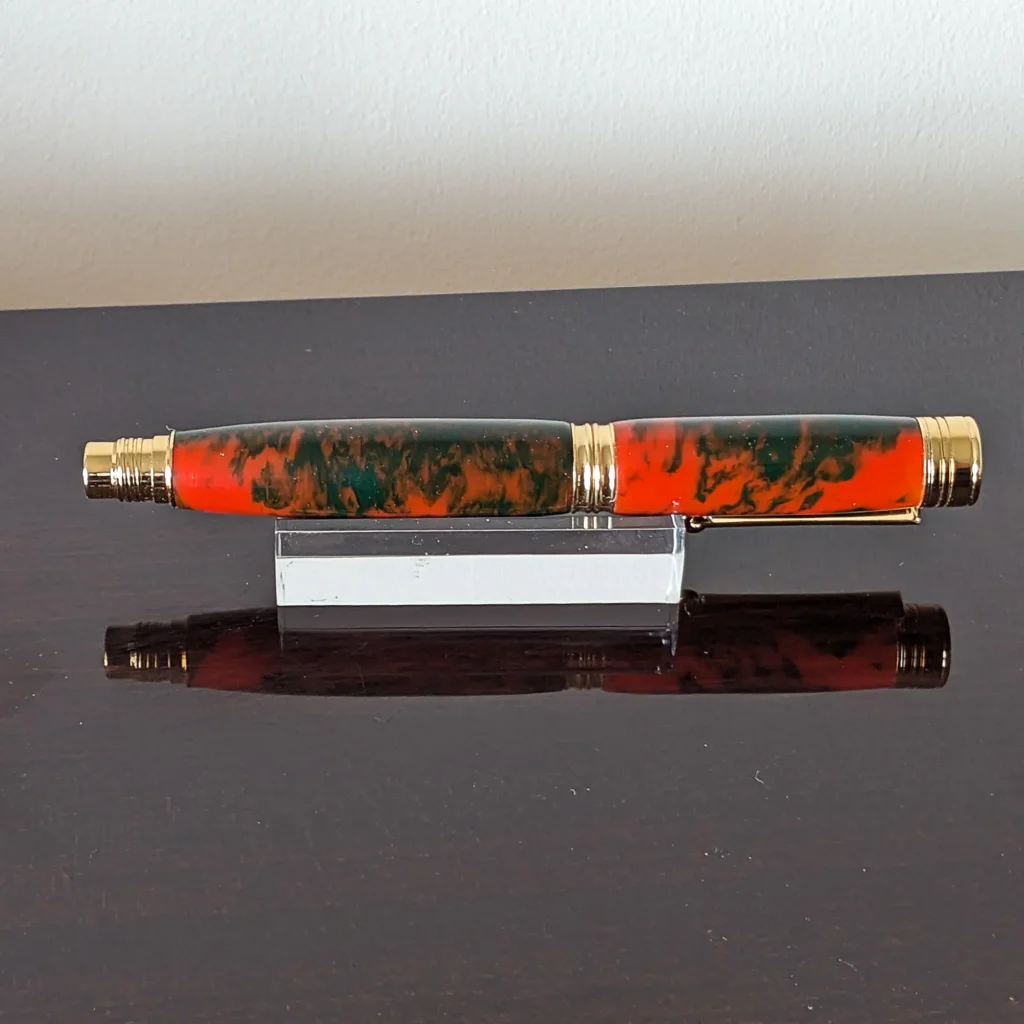 Orange Rollerball Pen with Gold Plated Fittings (786)