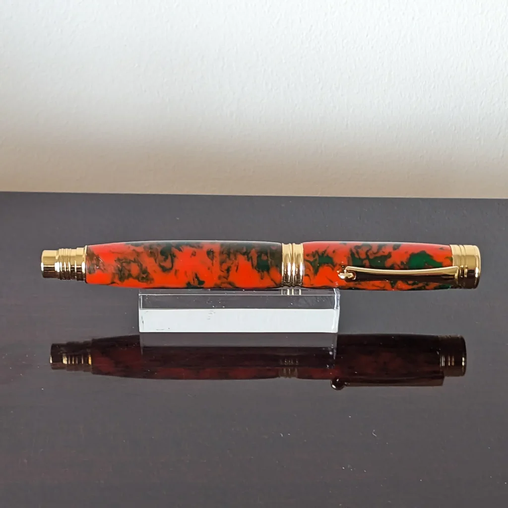 Orange Rollerball Pen with Gold Plated Fittings (786)