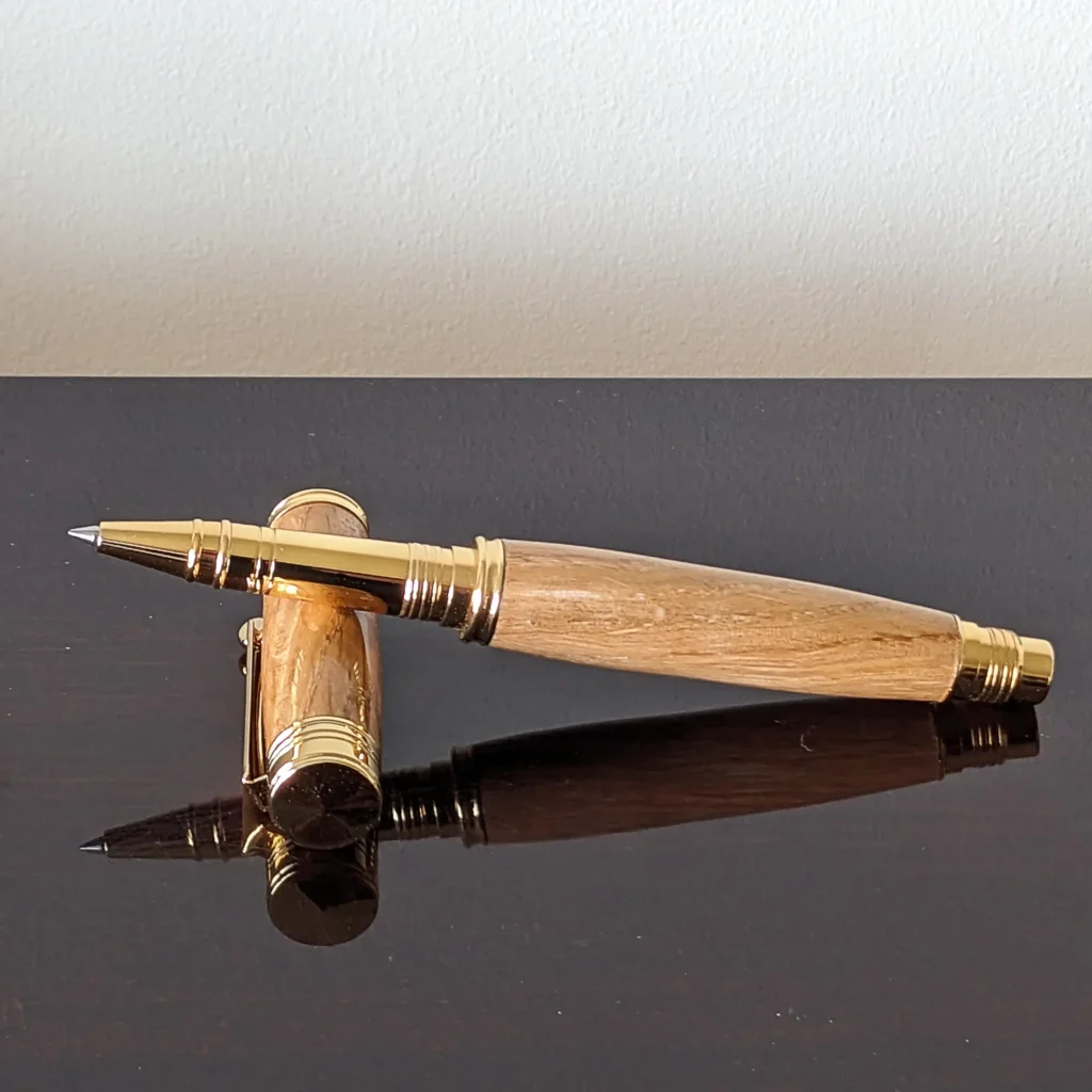 Oak Rollerball Pen with Gold Plated Fittings (788)