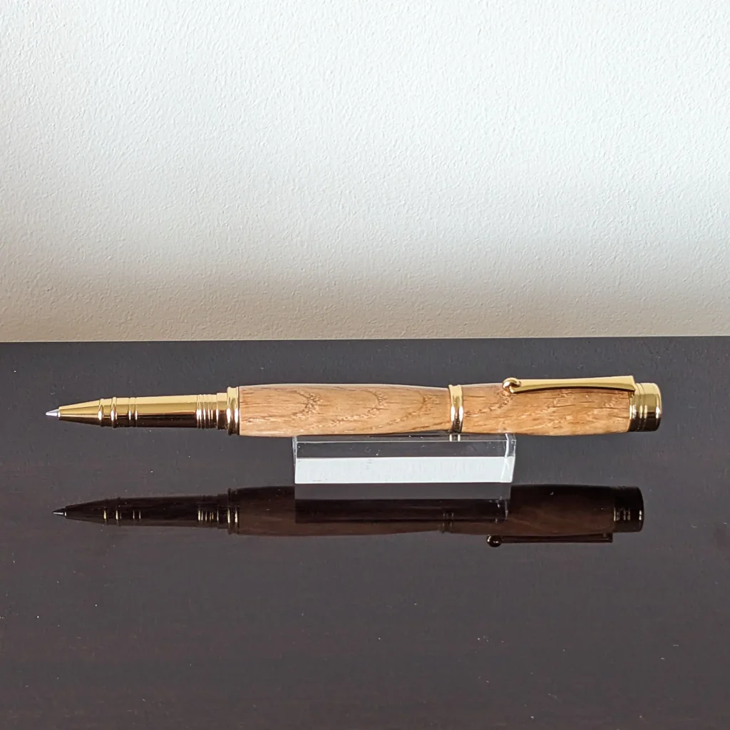 Oak Rollerball Pen with Gold Plated Fittings (788)