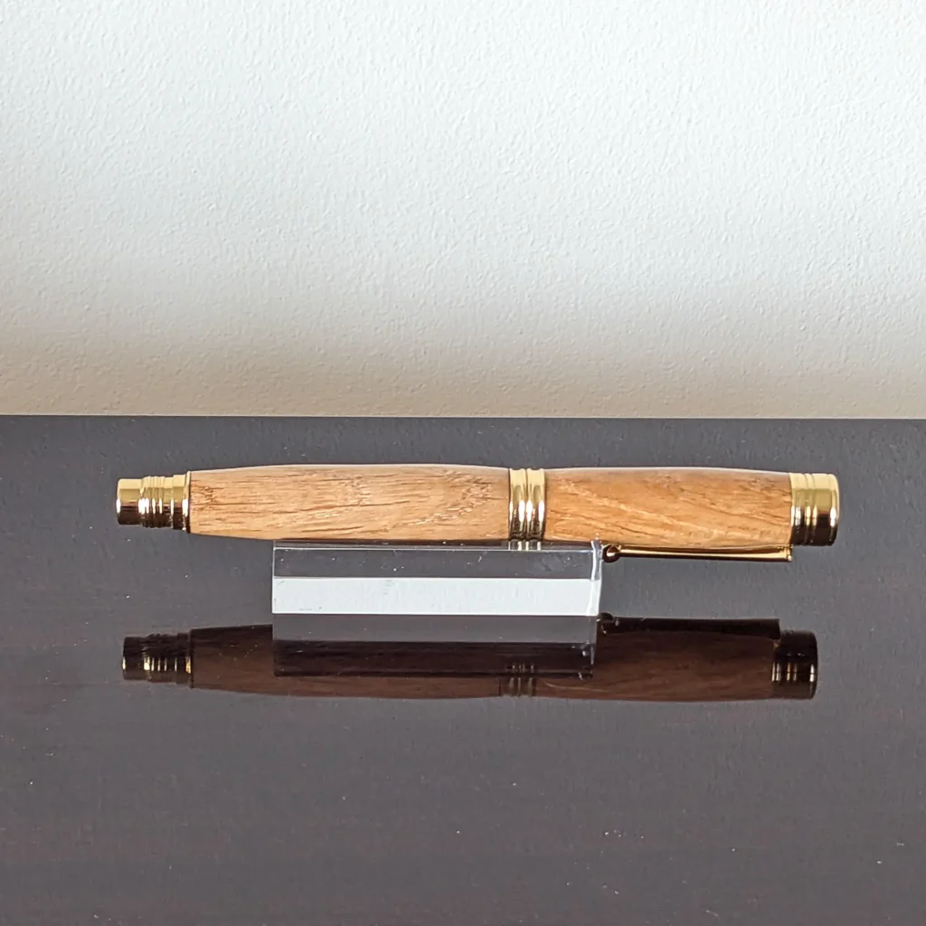 Oak Rollerball Pen with Gold Plated Fittings (788)