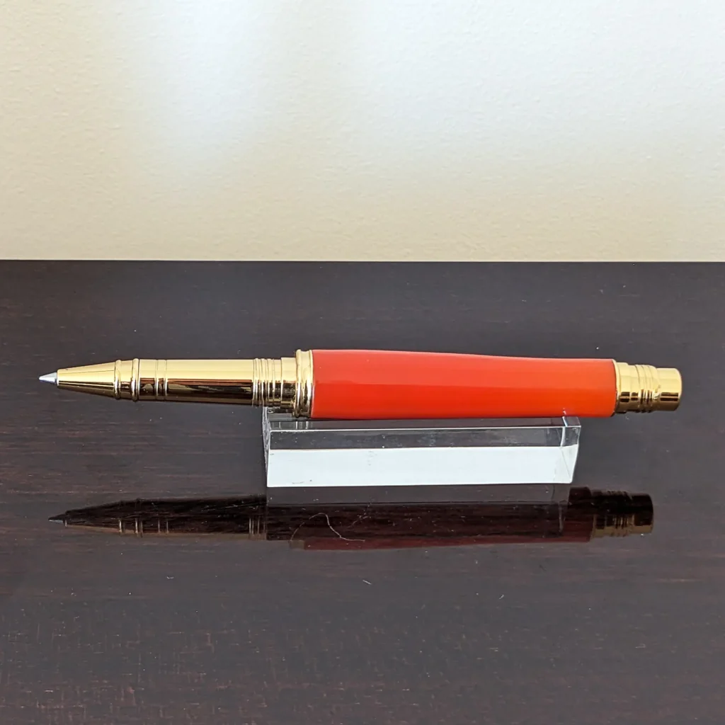 Orange Resin Rollerball Pen with Gold Plated Fittings (798)