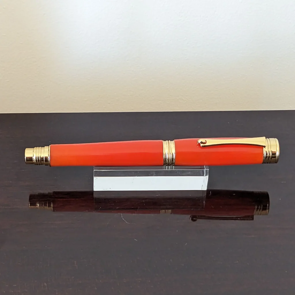 Orange Resin Rollerball Pen with Gold Plated Fittings (798)