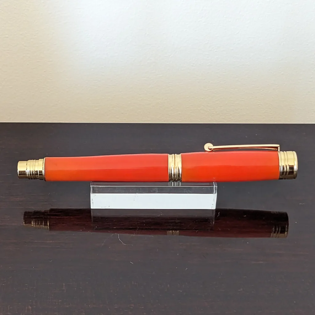 Orange Resin Rollerball Pen with Gold Plated Fittings (798)