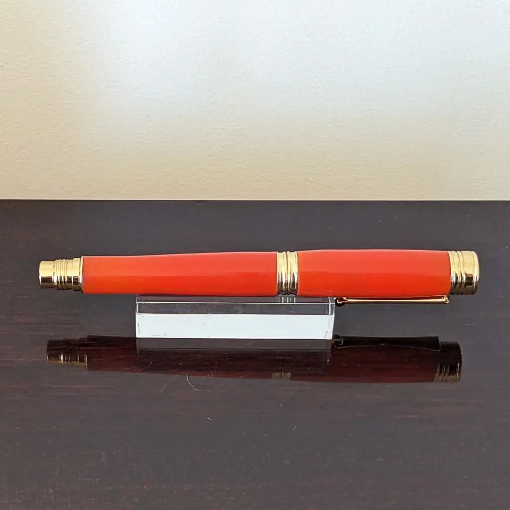 Orange Resin Rollerball Pen with Gold Plated Fittings (798)