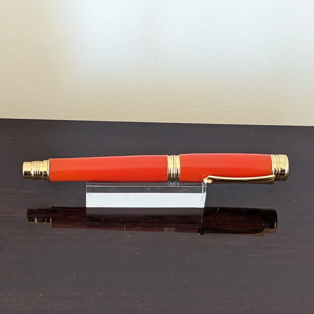Orange Resin Rollerball Pen with Gold Plated Fittings (798)