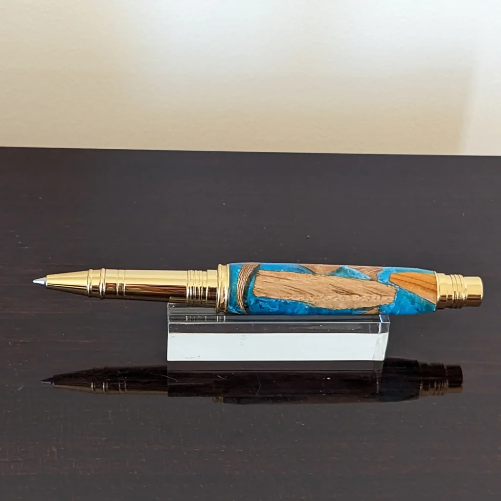 812 Driftwood Rollerball Pen with Gold Plated Fittings