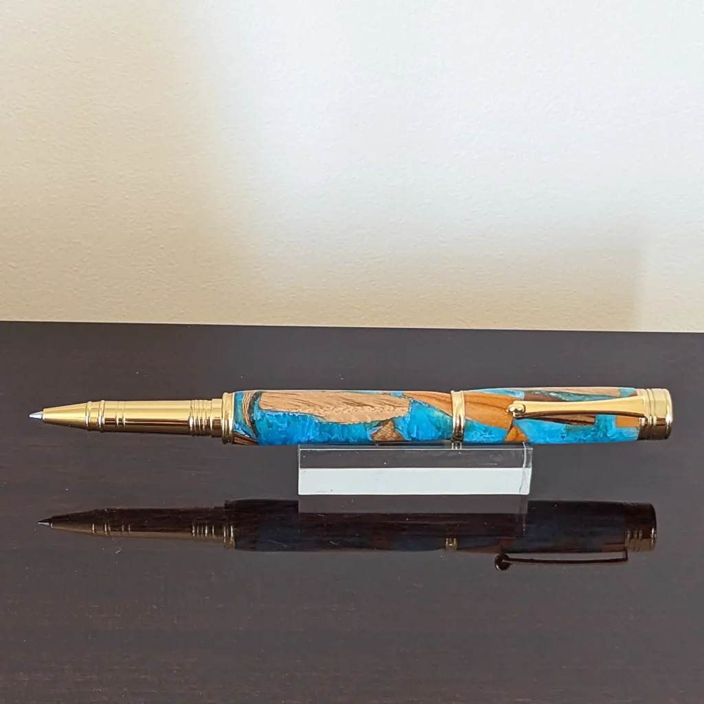 812 Driftwood Rollerball Pen with Gold Plated Fittings