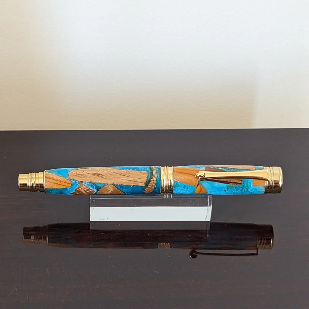 812 Driftwood Rollerball Pen with Gold Plated Fittings