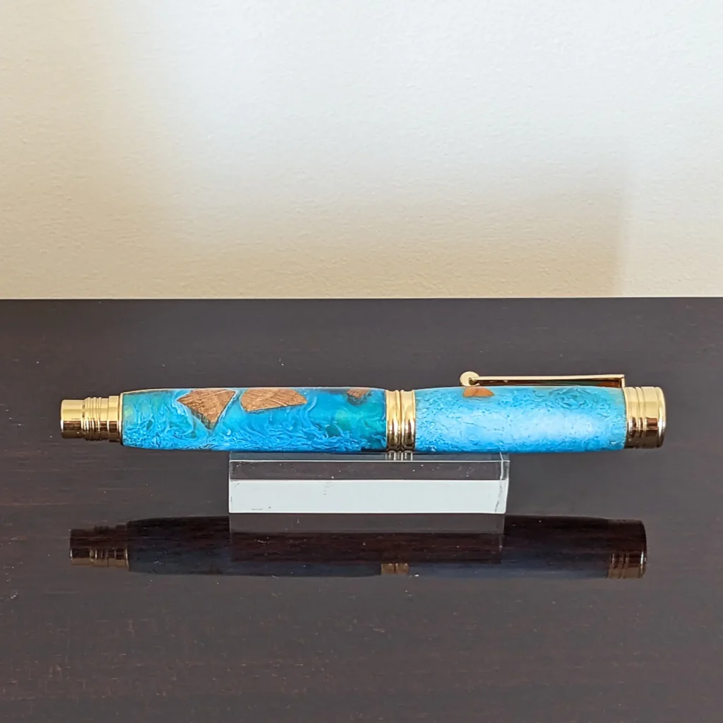 812 Driftwood Rollerball Pen with Gold Plated Fittings