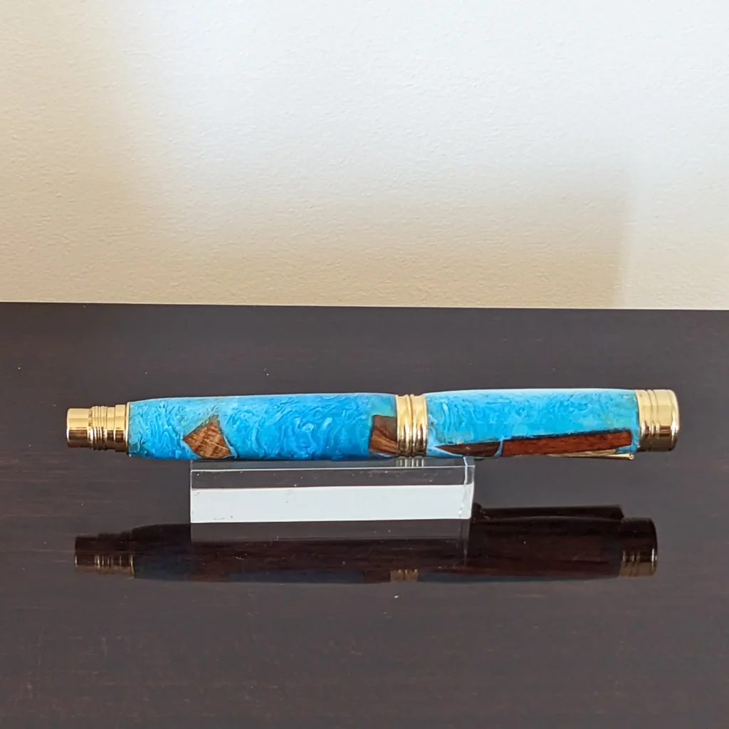 812 Driftwood Rollerball Pen with Gold Plated Fittings