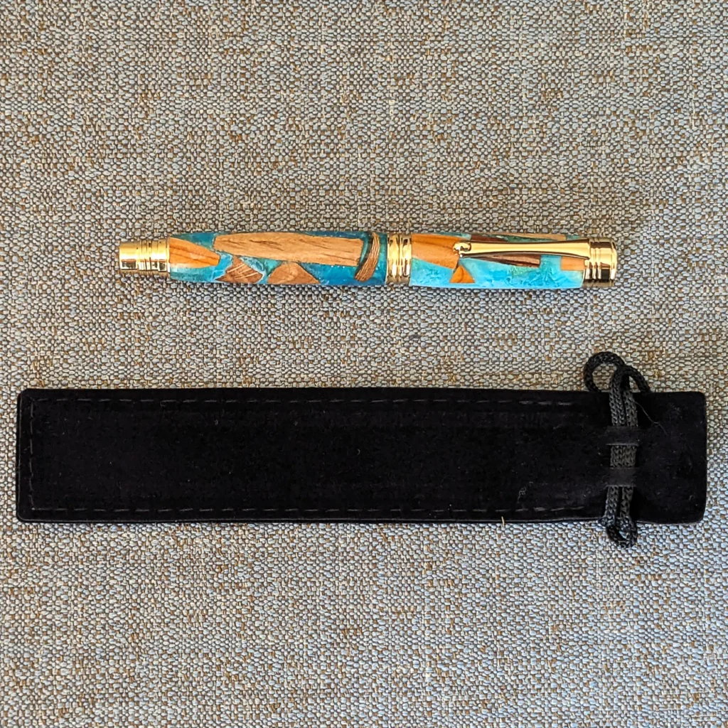 812 Driftwood Rollerball Pen with Gold Plated Fittings