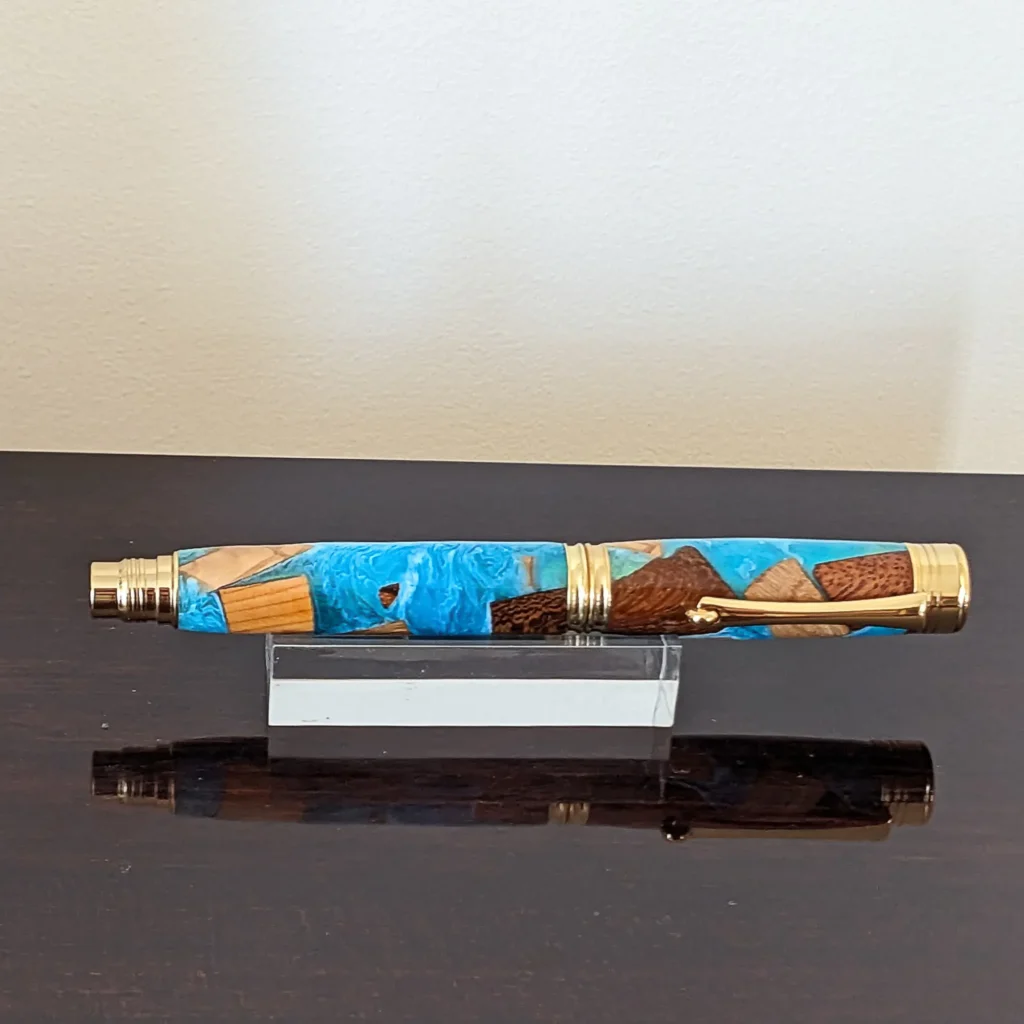Driftwood Fountain Pen with Gold Plated Fittings (814)