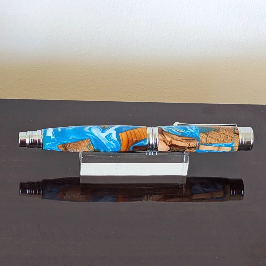 Driftwood Fountain Pen with Chrome Plated Fittings (855)