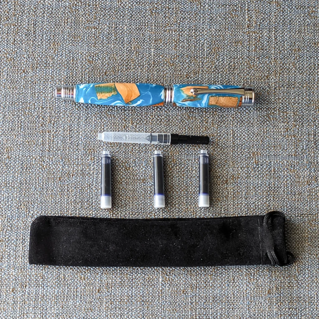 Driftwood Fountain Pen with Chrome Plated Fittings (855)
