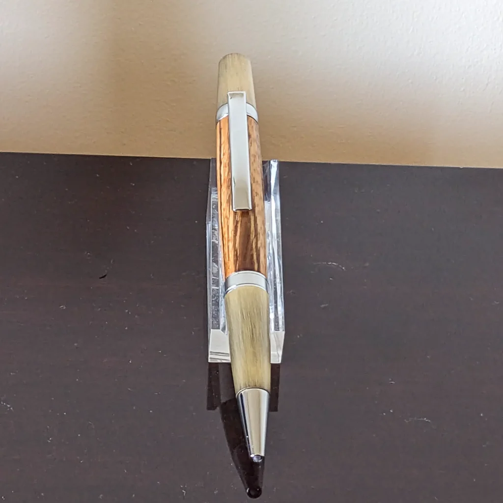 Zebrano Ballpoint Pen with Antique Gold Plate Fittings (892)