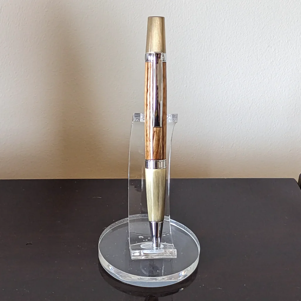 Zebrano Ballpoint Pen with Antique Gold Plate Fittings (892)