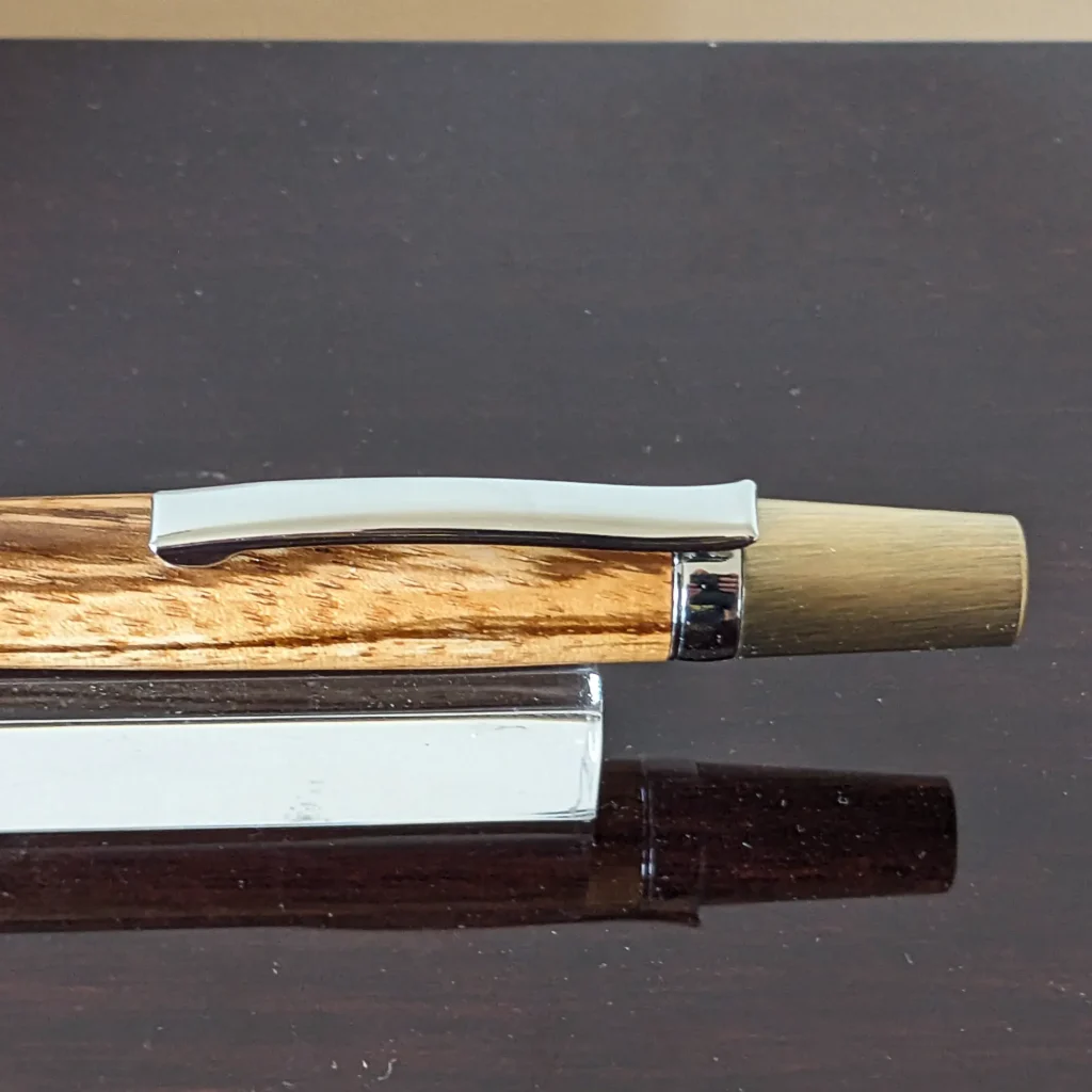 Zebrano Ballpoint Pen with Antique Gold Plate Fittings (892)