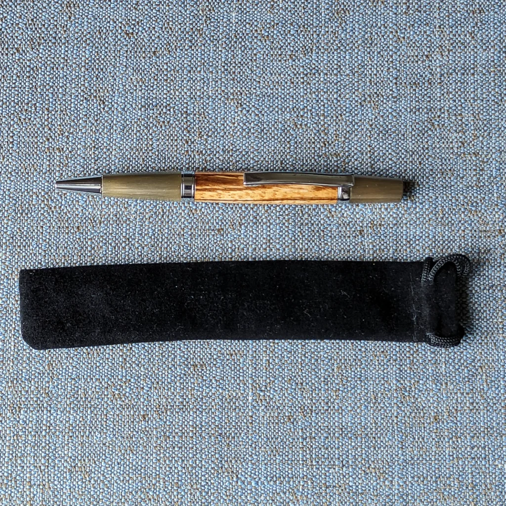 Zebrano Ballpoint Pen with Antique Gold Plate Fittings (892)