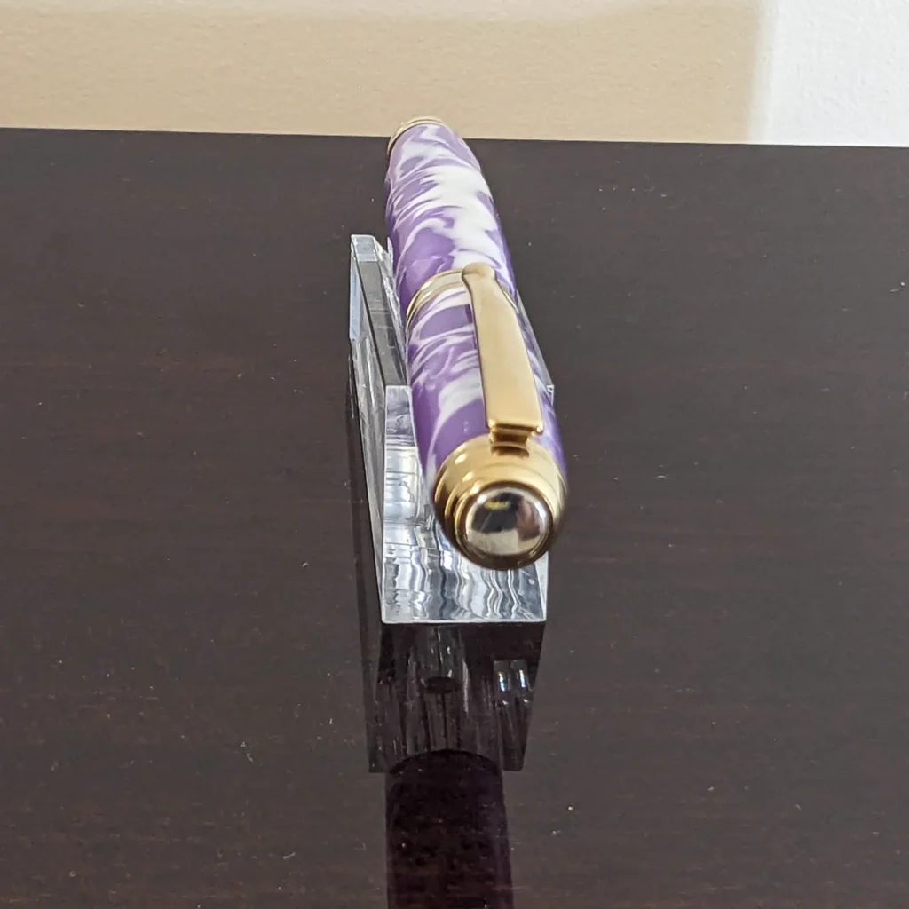 Lilac and White Quality Fountain Pen with Titanium Gold and Rhodium Fittings (895)