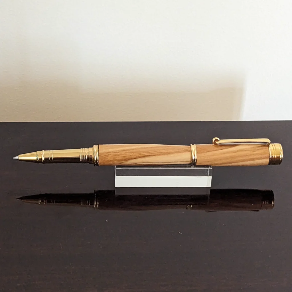 Olive Rollerball Pen With Gold Plated Fittings (911)
