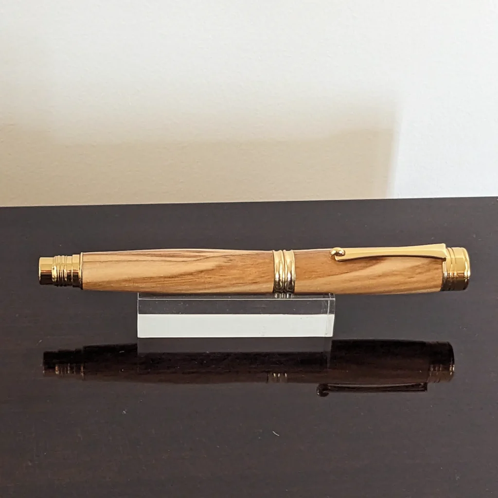 Olive Rollerball Pen With Gold Plated Fittings (911)