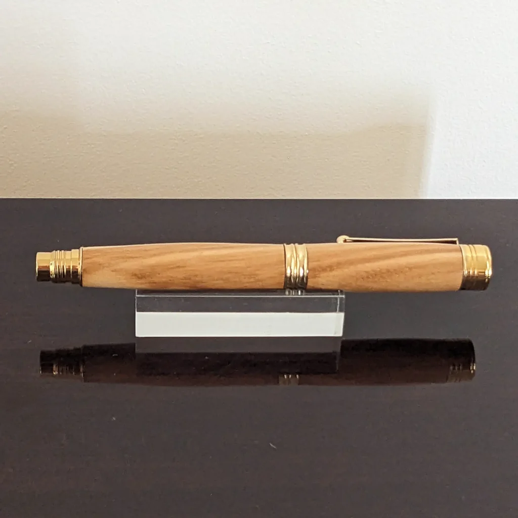 Olive Rollerball Pen With Gold Plated Fittings (911)