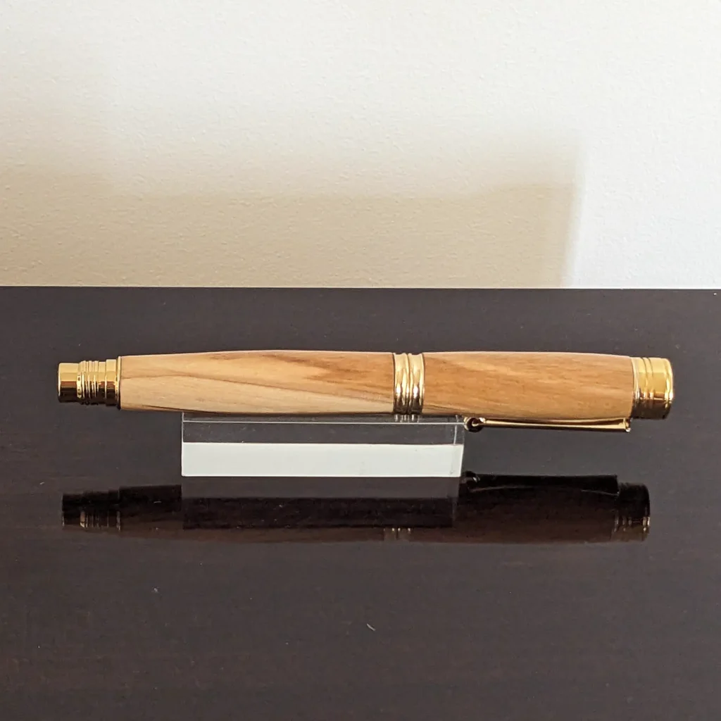 Olive Rollerball Pen With Gold Plated Fittings (911)