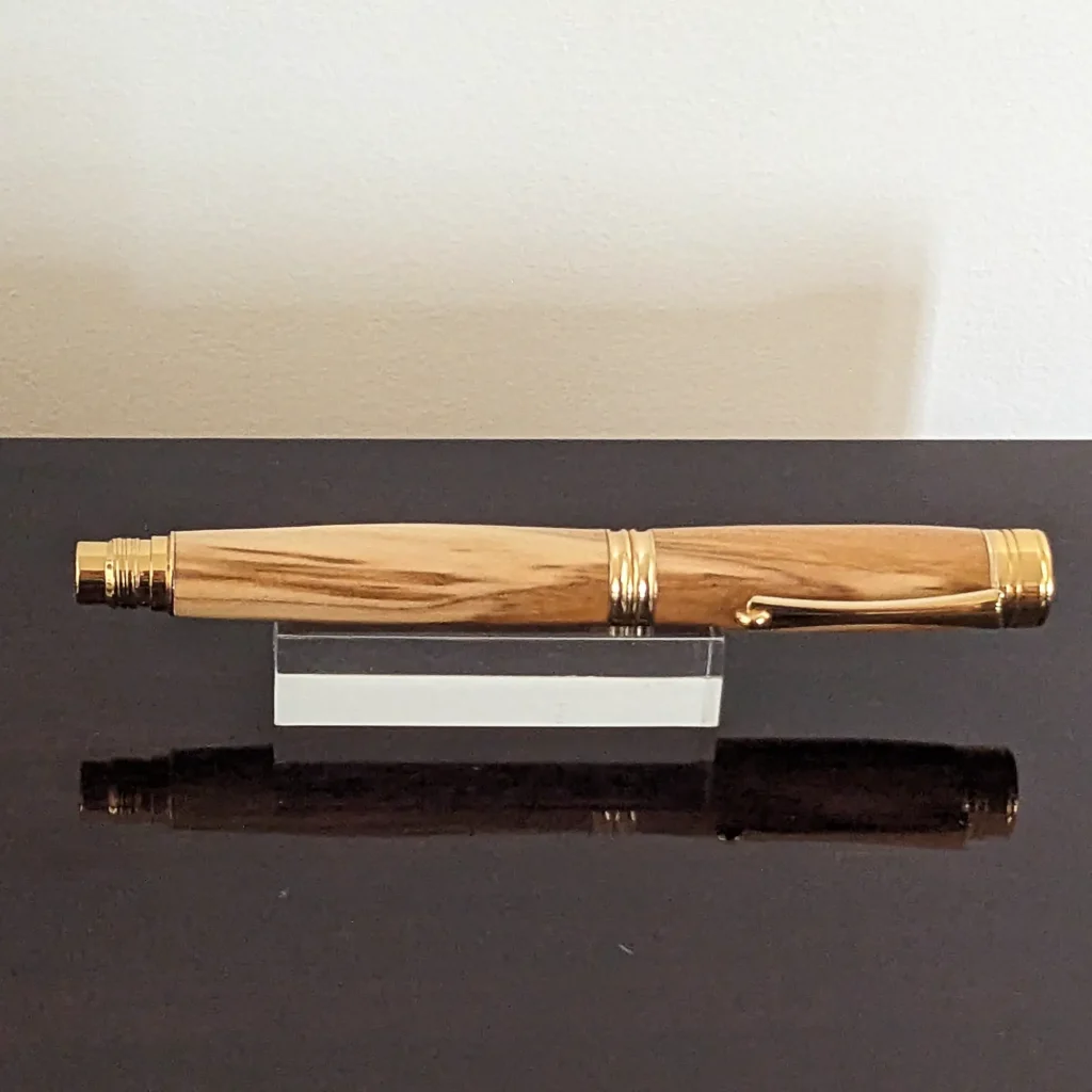Olive Rollerball Pen With Gold Plated Fittings (911)
