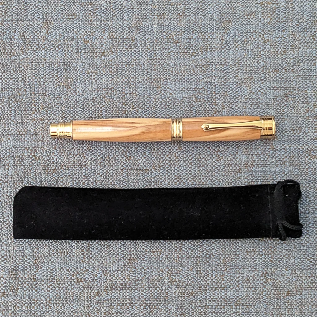 Olive Rollerball Pen With Gold Plated Fittings (911)