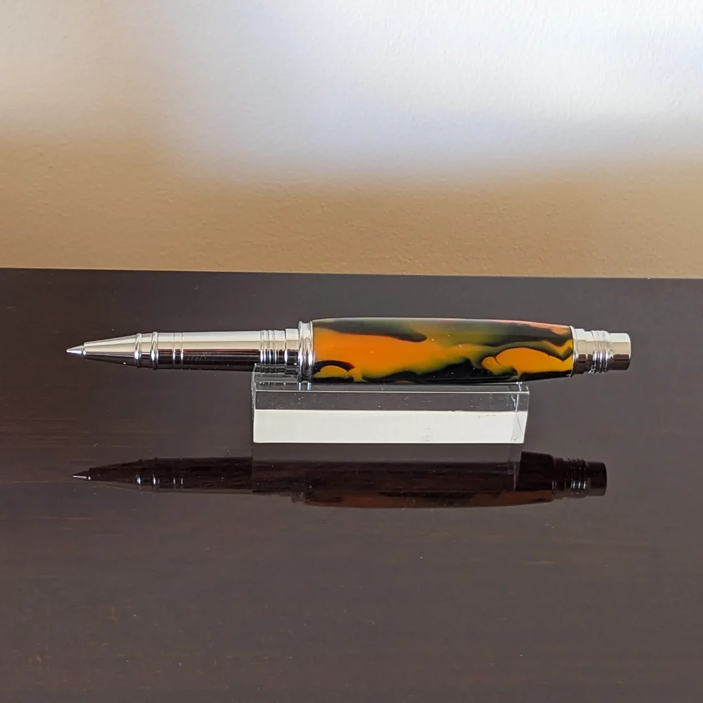 Multicoloured Rollerball Pen with Chrome Plated Fittings (912)