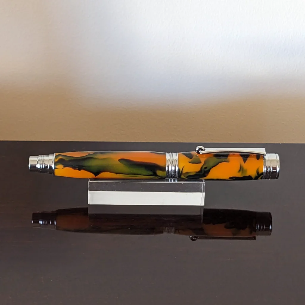 Multicoloured Rollerball Pen with Chrome Plated Fittings (912)