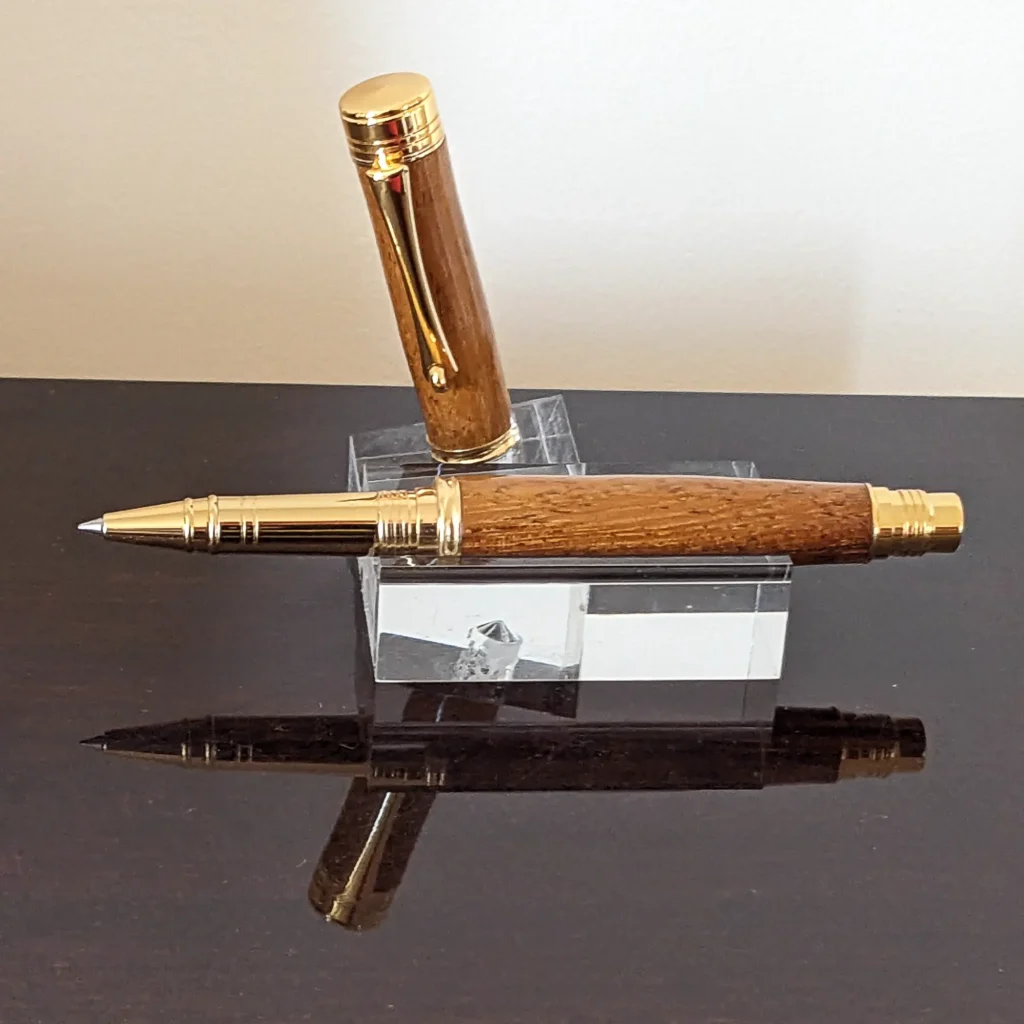 Iroko Rollerball Pen with Gold Plated Fittings