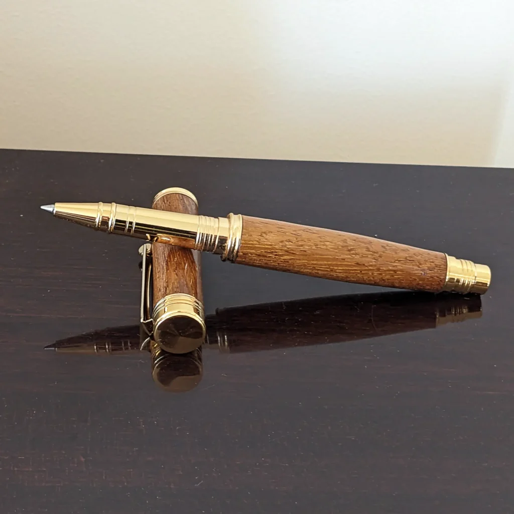 Iroko Rollerball Pen with Gold Plated Fittings
