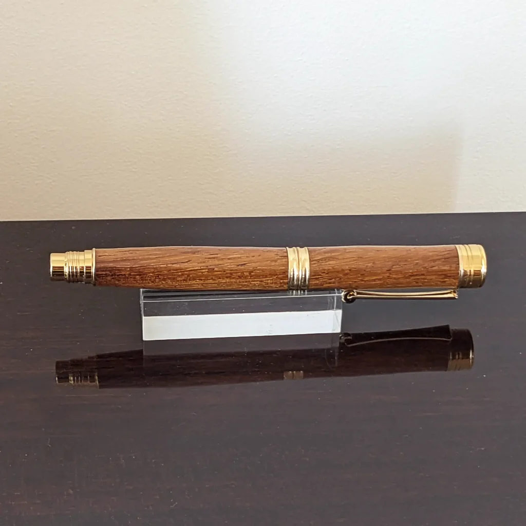 Iroko Rollerball Pen with Gold Plated Fittings