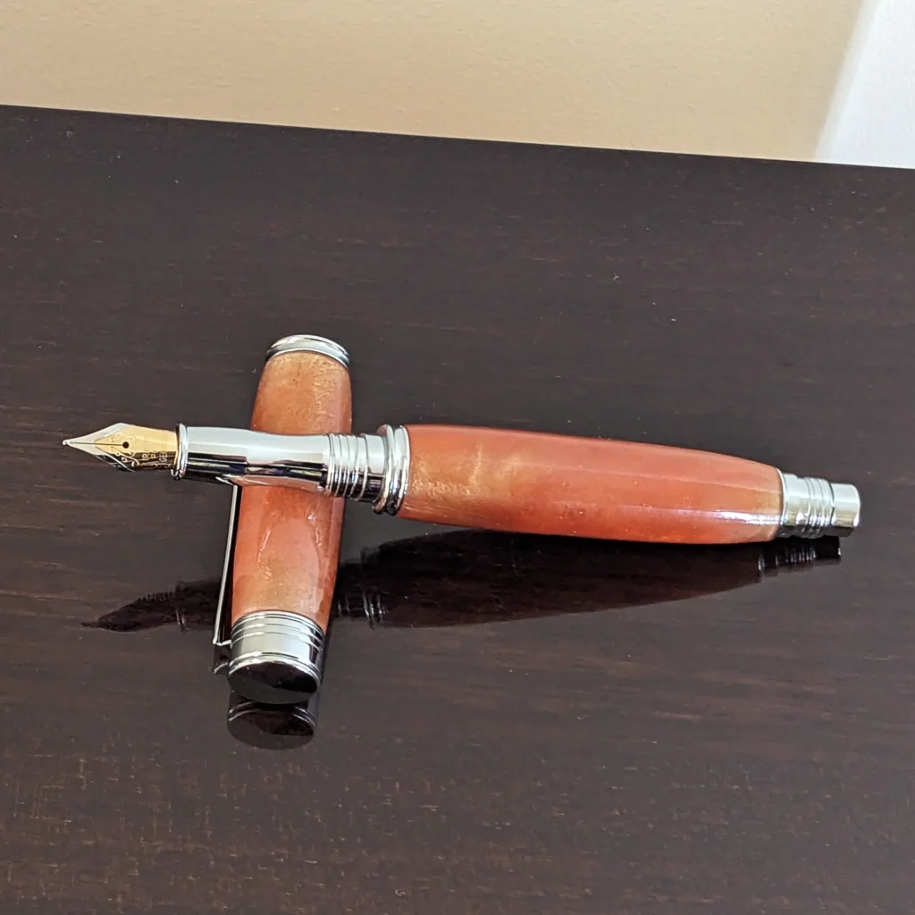 Copper Fountain Pen with Chrome Fittings (924)